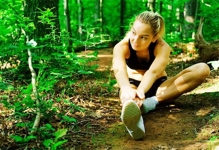 Blonde haired woman exercising, from a complete series of photos. Stock Photo - Budget Royalty-Free & Subscription, Code: 400-05151832