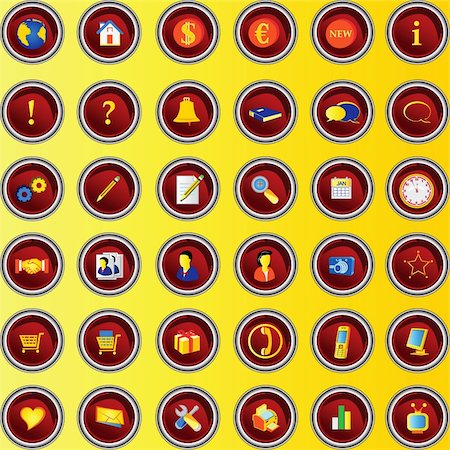 simsearch:400-04620594,k - Vector Illustration of variety of buttons for web sites, design, portfolio, promotions etc. Foto de stock - Super Valor sin royalties y Suscripción, Código: 400-05151845
