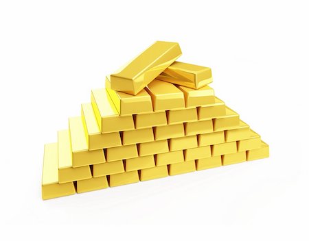 simsearch:400-06770545,k - gold bullion isolated on a white Stock Photo - Budget Royalty-Free & Subscription, Code: 400-05152038