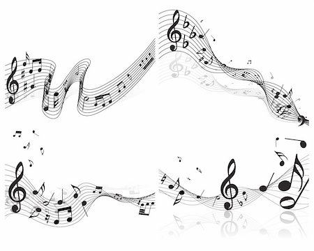 simsearch:400-06359196,k - Vector musical notes staff backgrounds set for design use Stock Photo - Budget Royalty-Free & Subscription, Code: 400-05152343