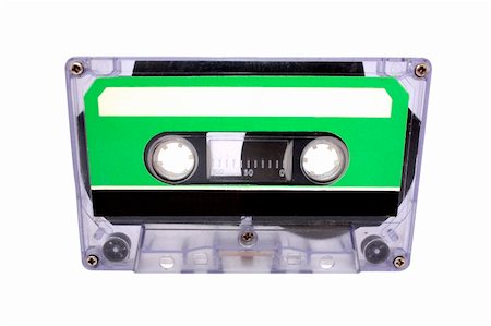 simsearch:400-09221728,k - Compact Cassette isolated on white. Front view Stock Photo - Budget Royalty-Free & Subscription, Code: 400-05152358