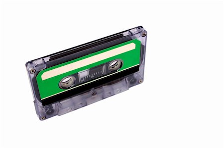 simsearch:400-09221728,k - Compact Cassette isolated on white. Vertical right perspective view Stock Photo - Budget Royalty-Free & Subscription, Code: 400-05152359