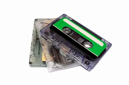 simsearch:400-05152359,k - Three Compact Cassette isolated on white. Foto de stock - Super Valor sin royalties y Suscripción, Código: 400-05152363