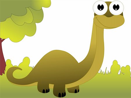 dinosaur cartoon background - abstract green garden background with dragon illustration Stock Photo - Budget Royalty-Free & Subscription, Code: 400-05152511