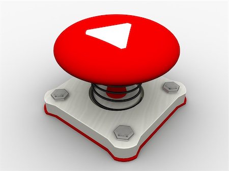 Red start button on a metal platform Stock Photo - Budget Royalty-Free & Subscription, Code: 400-05153140