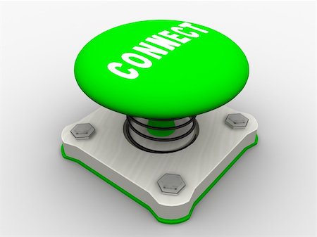 Green start button on a metal platform Stock Photo - Budget Royalty-Free & Subscription, Code: 400-05153150