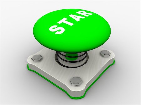 running off - Green start button on a metal platform Stock Photo - Budget Royalty-Free & Subscription, Code: 400-05153153