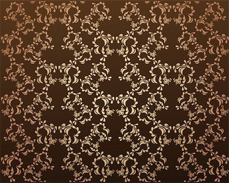 Vector decorative brown seamless floral ornament Stock Photo - Budget Royalty-Free & Subscription, Code: 400-05153583