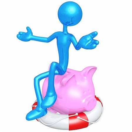 simsearch:630-06724426,k - Lifebuoy Piggy Bank Concept And Presentation Figure In 3D Stockbilder - Microstock & Abonnement, Bildnummer: 400-05153612