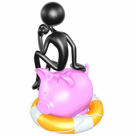 simsearch:630-06724426,k - Lifebuoy Piggy Bank Concept And Presentation Figure In 3D Stockbilder - Microstock & Abonnement, Bildnummer: 400-05153613