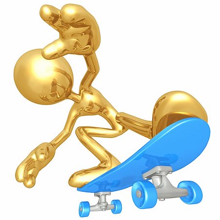 A Skateboarding Concept And Presentation Figure In 3D Fotografie stock - Microstock e Abbonamento, Codice: 400-05153639