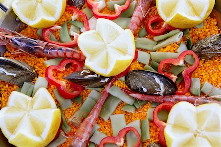 simsearch:400-07293364,k - Mediterranean delicious paella seafood rice recipe from Spain Fotografie stock - Microstock e Abbonamento, Codice: 400-05153664