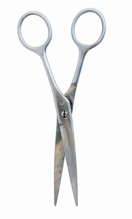 metallic Scissors with clipping mask Stock Photo - Budget Royalty-Free & Subscription, Code: 400-05153770
