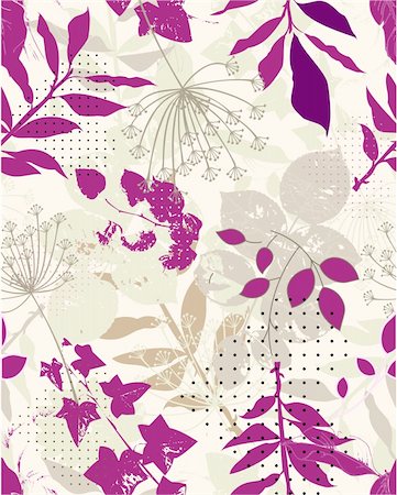 romantic repeat floral pattern in color magenta and beige Stock Photo - Budget Royalty-Free & Subscription, Code: 400-05153795