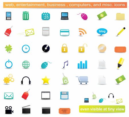 simsearch:400-03910193,k - Web, business, entertainment, education, computers, environment and misc. icons. Stock Photo - Budget Royalty-Free & Subscription, Code: 400-05153877
