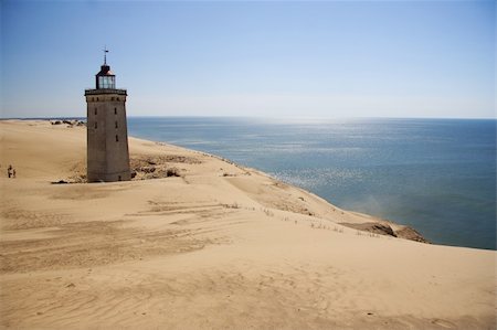 Lighthouse in the sand dunes of Rubjerg Knude in Denmark Stock Photo - Budget Royalty-Free & Subscription, Code: 400-05153975