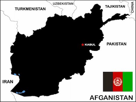 political map of Afghanistan country with flag Stock Photo - Budget Royalty-Free & Subscription, Code: 400-05164284