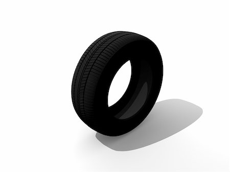 raphtong (artist) - 3d rendered of black tire on white background Fotografie stock - Microstock e Abbonamento, Codice: 400-05164453