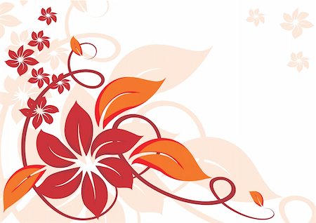 elegant swirl vector accents - Autumnal background with beautiful abstract flowers. Vector illustration. Stock Photo - Budget Royalty-Free & Subscription, Code: 400-05164487