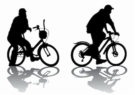 simsearch:400-06766246,k - Vector drawing a bicycle in the parking lot. Isolated silhouette Stock Photo - Budget Royalty-Free & Subscription, Code: 400-05164693