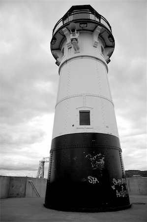 Lighthouse in black and white in Grand Marais Minnesota Stock Photo - Budget Royalty-Free & Subscription, Code: 400-05164931