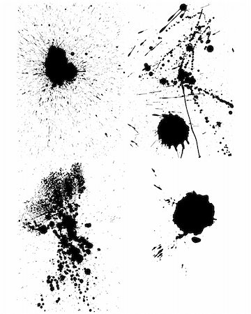 Set of vector ink blots  for grunge design Stock Photo - Budget Royalty-Free & Subscription, Code: 400-05164945