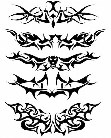 simsearch:400-04473795,k - Patterns of tribal tattoo for design use Fotografie stock - Microstock e Abbonamento, Codice: 400-05164969