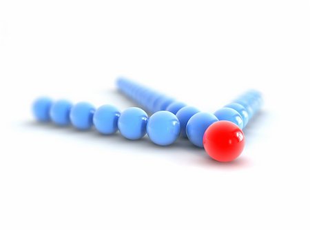 simsearch:400-06762308,k - A blue arrow made of sphere with the red point Stock Photo - Budget Royalty-Free & Subscription, Code: 400-05165203