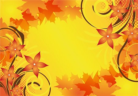 simsearch:400-06066227,k - autumn background design with leaves and flowers Stock Photo - Budget Royalty-Free & Subscription, Code: 400-05165548