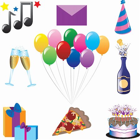 red blue birthday balloon clipart - Vector that can be used as web icons, buttons or anything else. Stock Photo - Budget Royalty-Free & Subscription, Code: 400-05165680