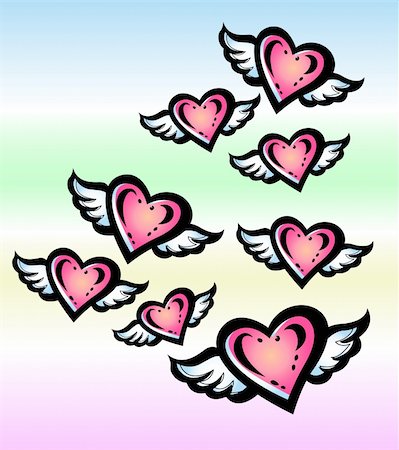 angel heart in the sky Stock Photo - Budget Royalty-Free & Subscription, Code: 400-05165942