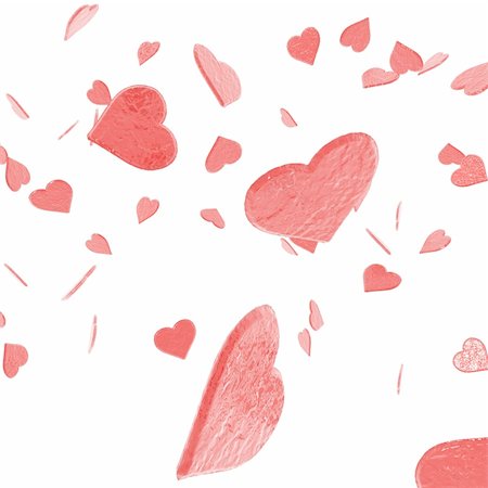 simsearch:400-07265035,k - An illustration of St. Valentines confetti failing from the sky. Stock Photo - Budget Royalty-Free & Subscription, Code: 400-05166121