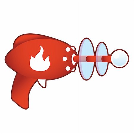 Campfire or fire icon on laser raygun vector illustration in retro 1950's style. Stock Photo - Budget Royalty-Free & Subscription, Code: 400-05166943