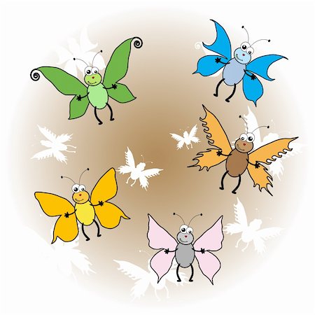 illusttration of different butterflies Stock Photo - Budget Royalty-Free & Subscription, Code: 400-05167193