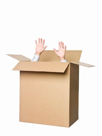 disappear - Man in a cardboard box. Foto de stock - Super Valor sin royalties y Suscripción, Código: 400-05167318