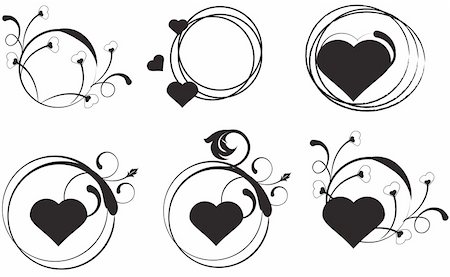 a set of floral hearts in different shapes Foto de stock - Super Valor sin royalties y Suscripción, Código: 400-05167611