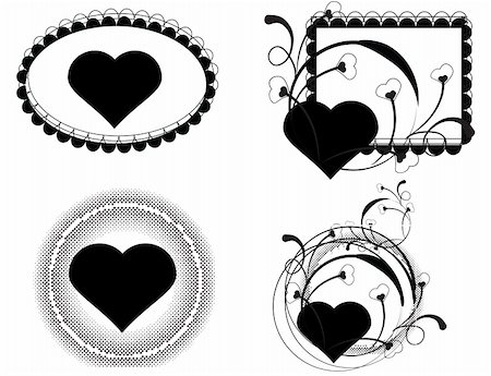 simsearch:400-04783303,k - a beautiful set of vector floral heart frame Foto de stock - Super Valor sin royalties y Suscripción, Código: 400-05167613