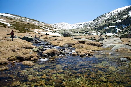 woman hiking at gredos mountains in avila spain Stock Photo - Budget Royalty-Free & Subscription, Code: 400-05167964