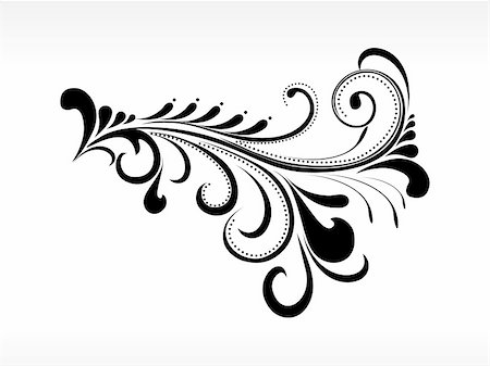 filigree tattoo pictures - isolated black retro tattoo on white background Stock Photo - Budget Royalty-Free & Subscription, Code: 400-05168087