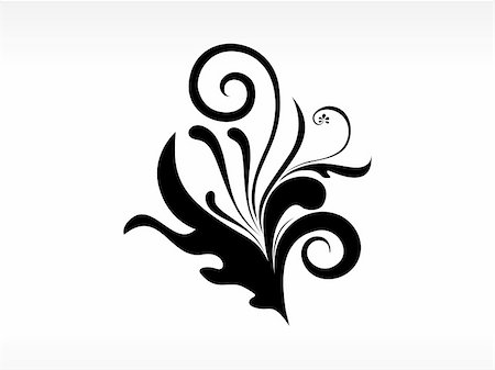 filigree tattoo pictures - curve pattern tattoo isolated on white background Stock Photo - Budget Royalty-Free & Subscription, Code: 400-05168089
