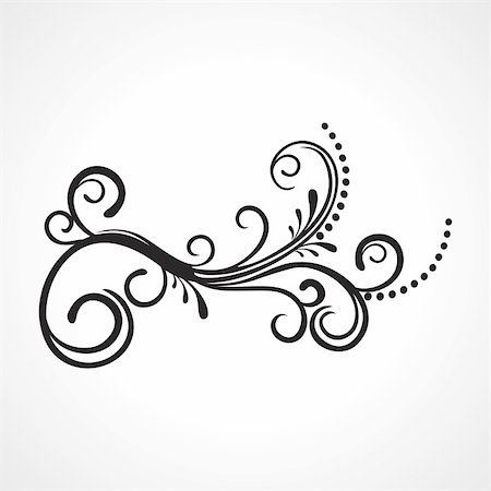 filigree borders clip art - creative floral pattern tattoo isolated on white background Stock Photo - Budget Royalty-Free & Subscription, Code: 400-05168099