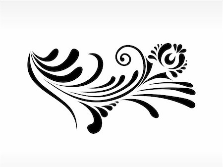 filigree borders clip art - vector isolated tattoo on white background Stock Photo - Budget Royalty-Free & Subscription, Code: 400-05168091