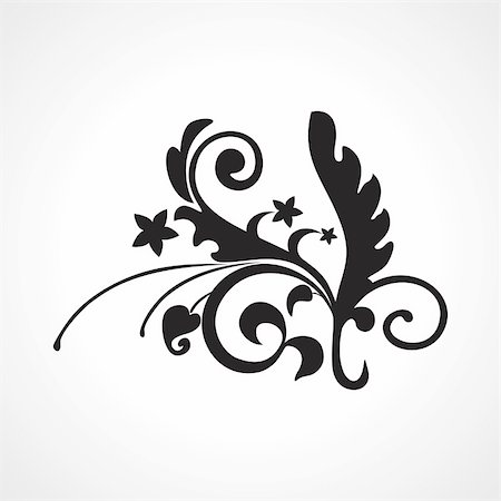 filigree borders clip art - modern artwork tattoo with white background Stock Photo - Budget Royalty-Free & Subscription, Code: 400-05168109