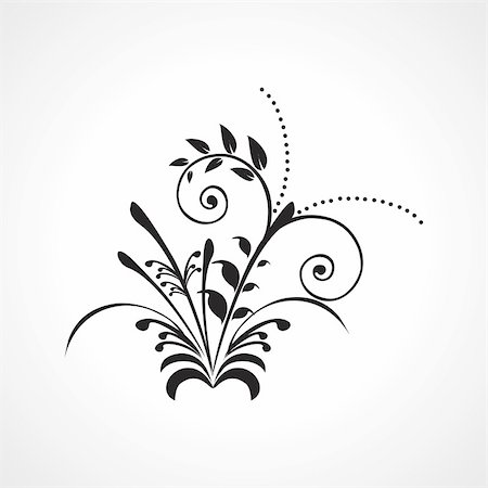 filigree borders clip art - background with black creative floral pattern tattoo Stock Photo - Budget Royalty-Free & Subscription, Code: 400-05168101