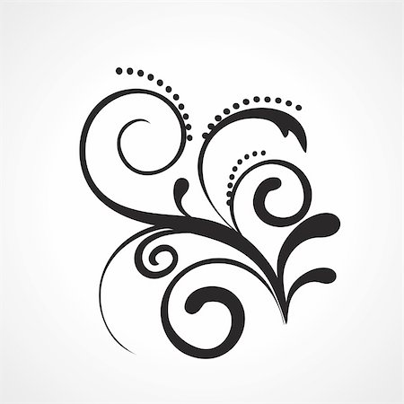simsearch:400-04598414,k - black floral pattern tattoo on white background Foto de stock - Super Valor sin royalties y Suscripción, Código: 400-05168102