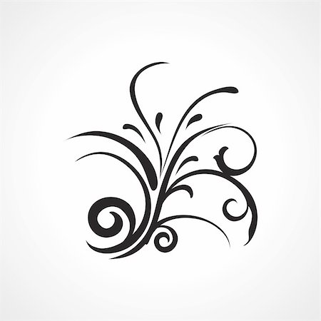 filigree borders clip art - isolated black floral pattern on white background Stock Photo - Budget Royalty-Free & Subscription, Code: 400-05168103