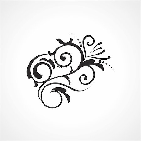 filigree tattoo pictures - vector abstract element black floral tattoo Stock Photo - Budget Royalty-Free & Subscription, Code: 400-05168115