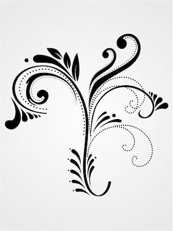 filigree graphics - illustration of black filigree pattern tattoo Foto de stock - Super Valor sin royalties y Suscripción, Código: 400-05168124