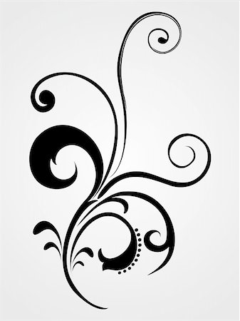 filigree borders clip art - stylish pattern black isolated tattoo, vector illustration Stock Photo - Budget Royalty-Free & Subscription, Code: 400-05168127