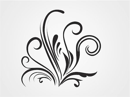 filigree borders clip art - background with black creative design floral tattoo Stock Photo - Budget Royalty-Free & Subscription, Code: 400-05168138